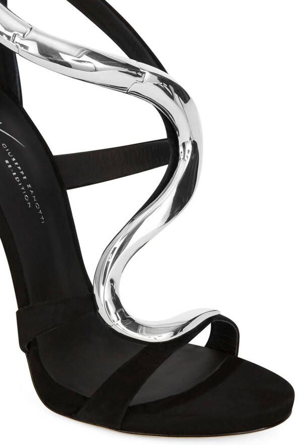 Giuseppe Zanotti Venere metallic-snake sandals Black