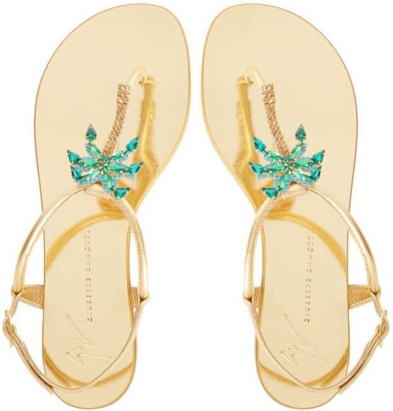 Giuseppe Zanotti Venice Beach flat sandals Gold