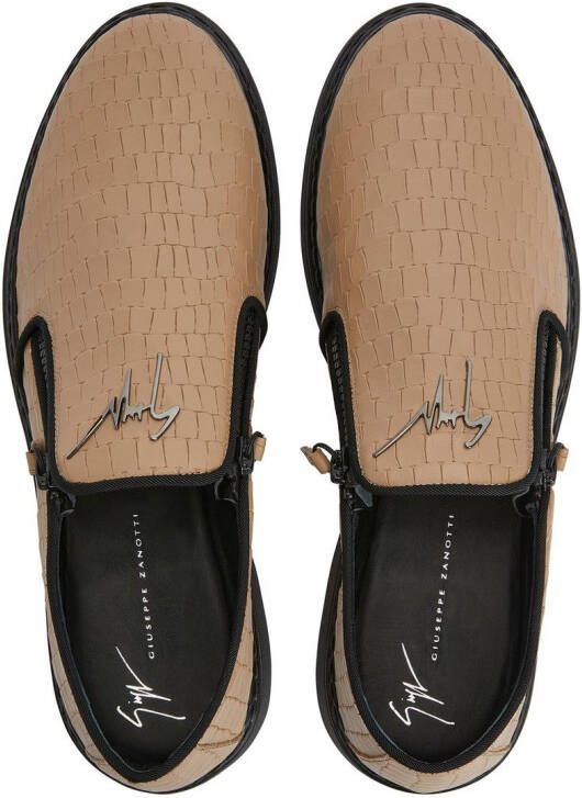 Giuseppe Zanotti Waylen zip-detail loafers Neutrals