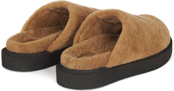 Giuseppe Zanotti Wynter shearling slippers Neutrals