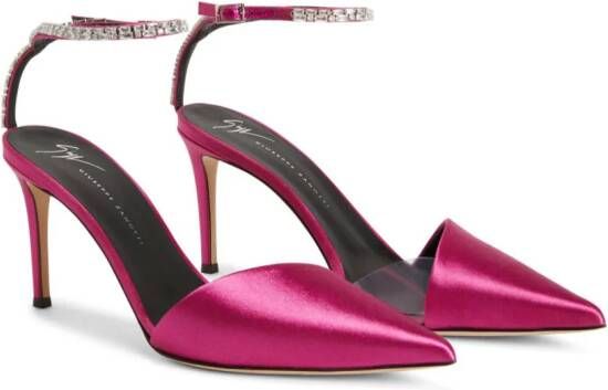 Giuseppe Zanotti Xenya Crystal 85mm satin pumps Pink