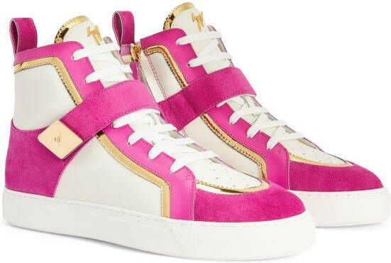 Giuseppe Zanotti Zenas high-top panelled sneakers Pink