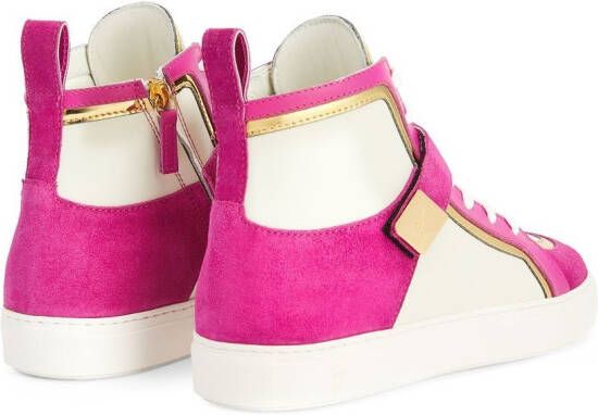 Giuseppe Zanotti Zenas high-top panelled sneakers Pink