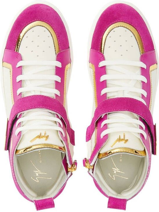 Giuseppe Zanotti Zenas high-top panelled sneakers Pink