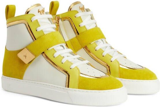 Giuseppe Zanotti Zenas high-top panelled sneakers Yellow