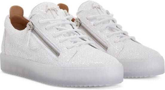 Giuseppe Zanotti zip-detail glitter sneakers White