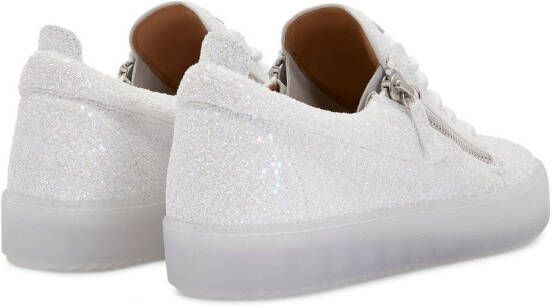 Giuseppe Zanotti zip-detail glitter sneakers White