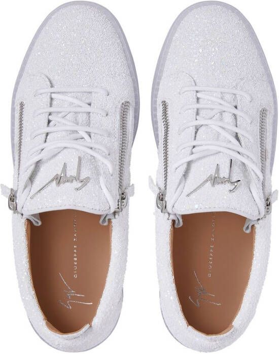 Giuseppe Zanotti zip-detail glitter sneakers White