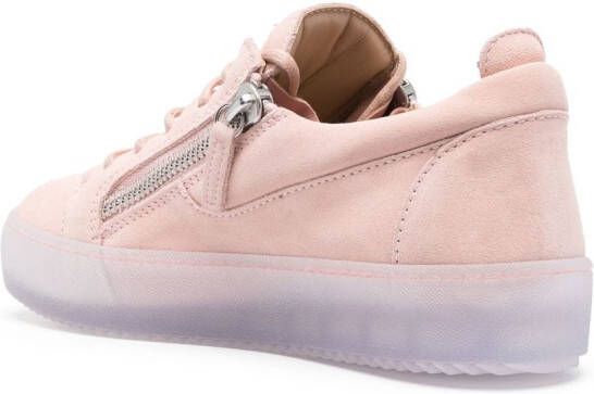 Giuseppe Zanotti zip-detail leather low-top sneakers Pink