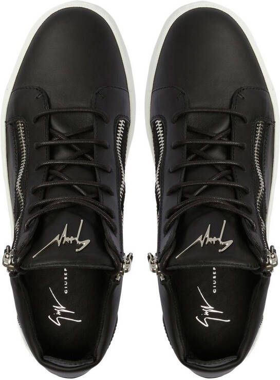 Giuseppe Zanotti zip-details leather sneakers Black