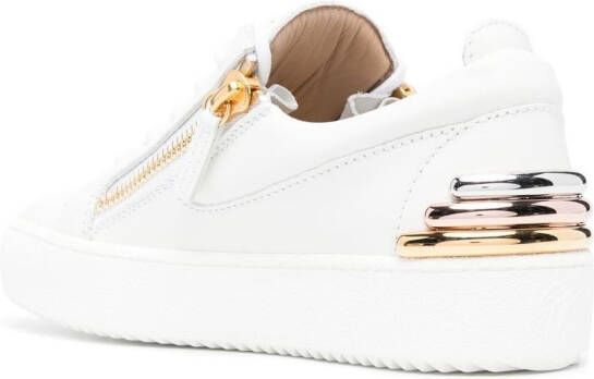 Giuseppe Zanotti zip-details leather sneakers White