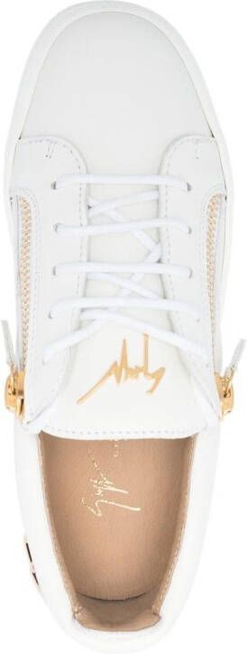 Giuseppe Zanotti zip-details leather sneakers White