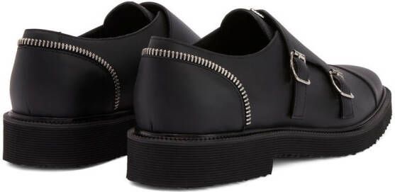 Giuseppe Zanotti zip-trimmed leather loafers Black