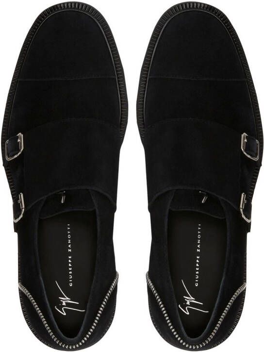 Giuseppe Zanotti zip-trimmed suede loafers Black