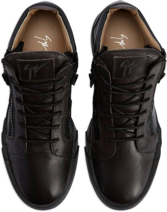 Giuseppe Zanotti zip-up high-top leather sneakers Black