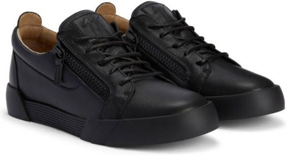 Giuseppe Zanotti zip-up leather sneakers Black