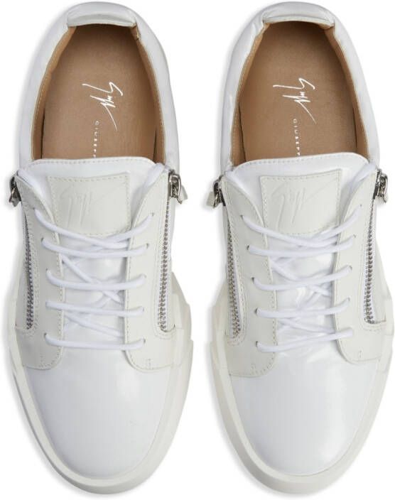 Giuseppe Zanotti zip-up leather sneakers White