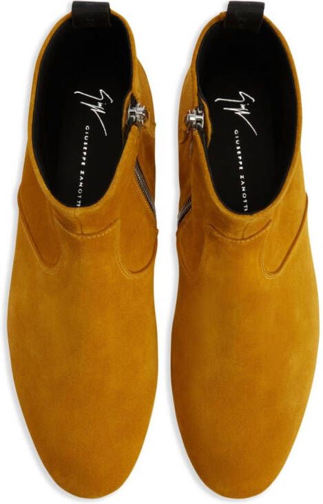 Giuseppe Zanotti zip-up suede boots Orange