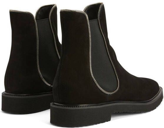 Giuseppe Zanotti zipper-lined suede boots Black