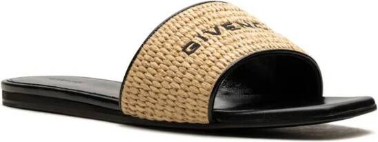 Givenchy 4G woven-raffia flat sandals Neutrals