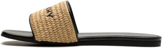 Givenchy 4G woven-raffia flat sandals Neutrals