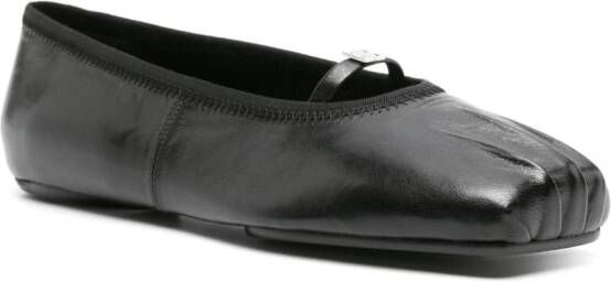 Givenchy 4G-plaque pleated ballerina shoes Black