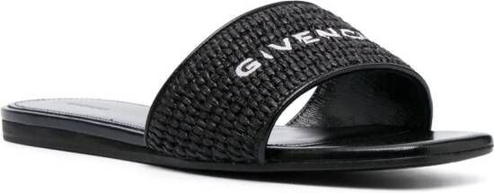 Givenchy 4G woven-raffia flat mules Black