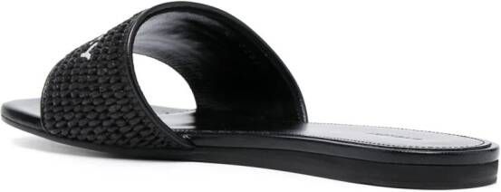 Givenchy 4G woven-raffia flat mules Black