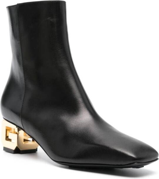 Givenchy 50mm logo-plaque leather boots Black