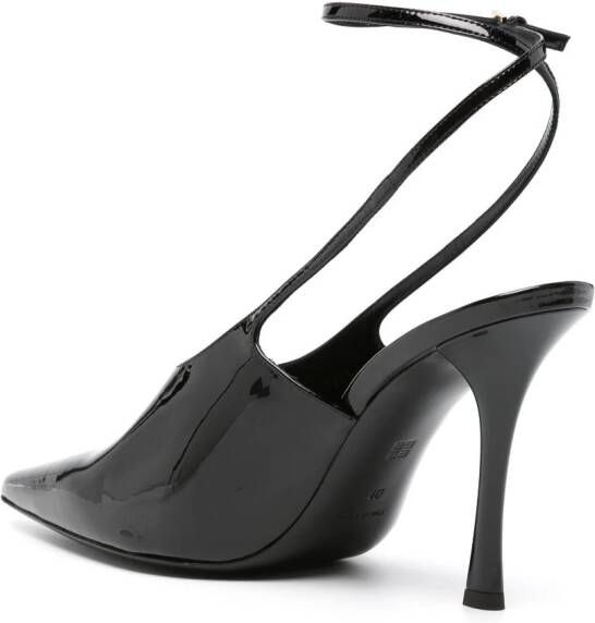 Givenchy 95mm patent leather slingback pumps Black