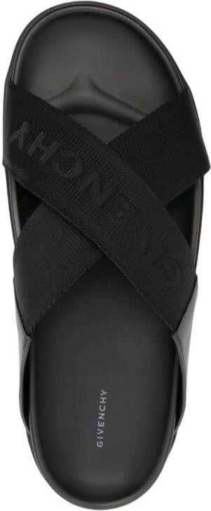 Givenchy crossover-strap flat slides Black