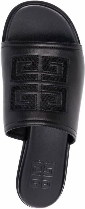 Givenchy embossed-logo leather slides Black