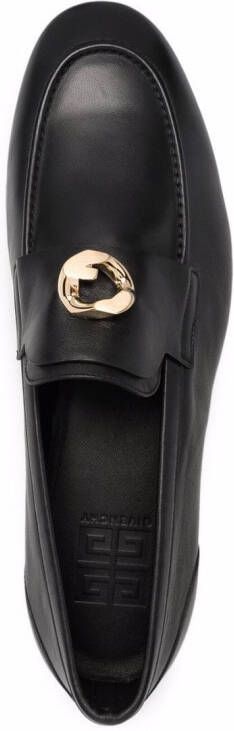 Givenchy G-chain leather loafers Black