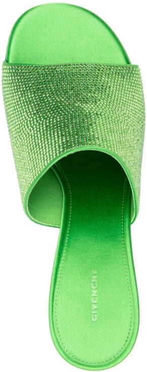 Givenchy G Cube 70mm rhinestone-embellished mules Green