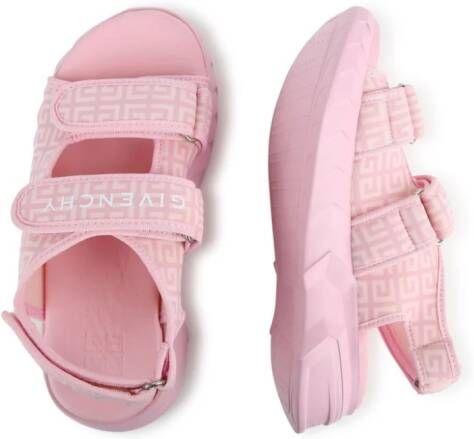 Givenchy Kids 4G-print touch-strap sandals Pink