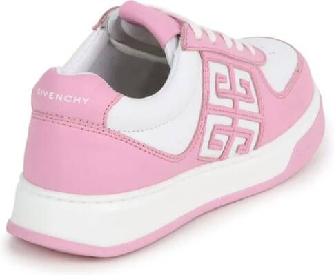 Givenchy Kids 4G two-tone leather sneakers Pink