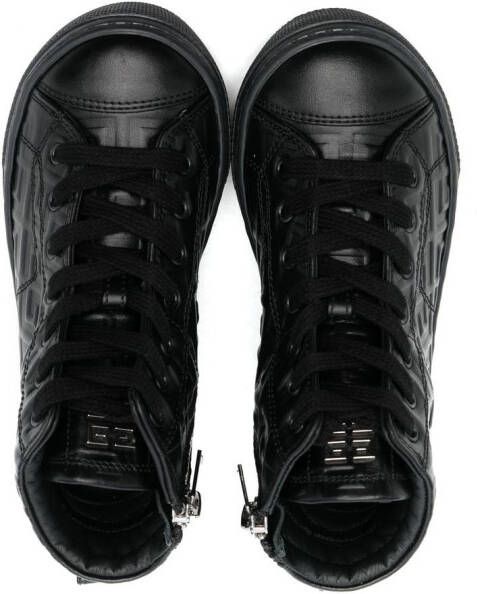 Givenchy Kids debossed-logo high-top sneakers Black