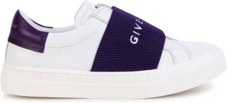 Givenchy Kids logo-embroidered leather sneakers White