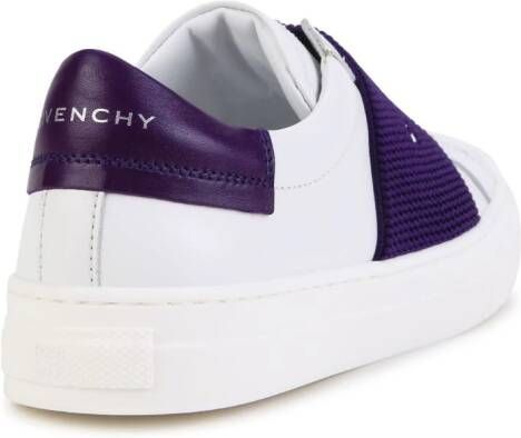 Givenchy Kids logo-embroidered leather sneakers White