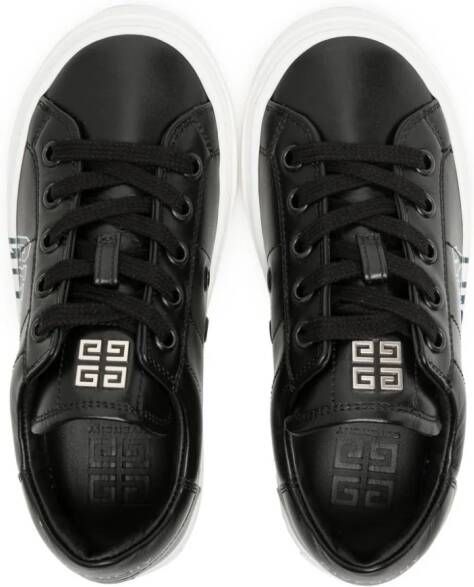 Givenchy Kids logo-print leather sneakers Black