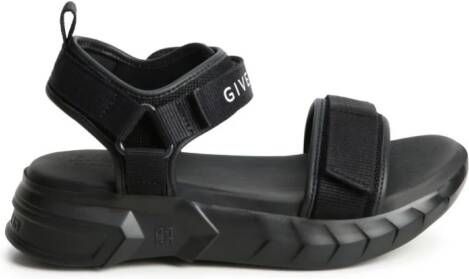 Givenchy Kids logo-print touch-strap sandals Black