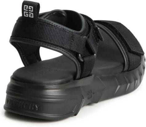 Givenchy Kids logo-print touch-strap sandals Black