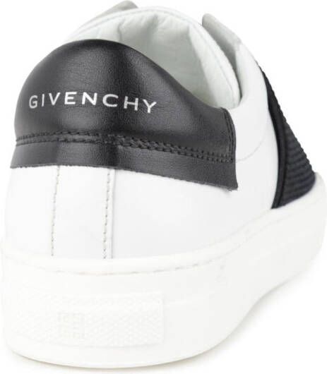 Givenchy Kids logo-strap leather sneakers White