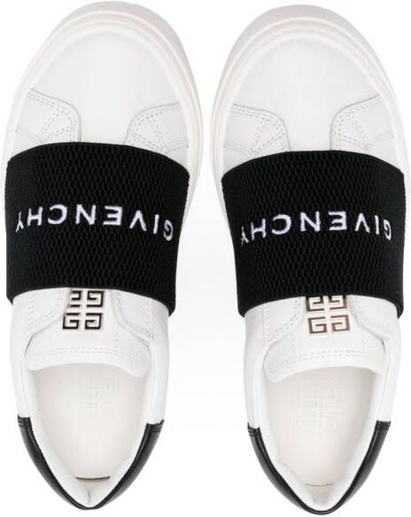 Givenchy Kids logo-strap slip-on sneakers White