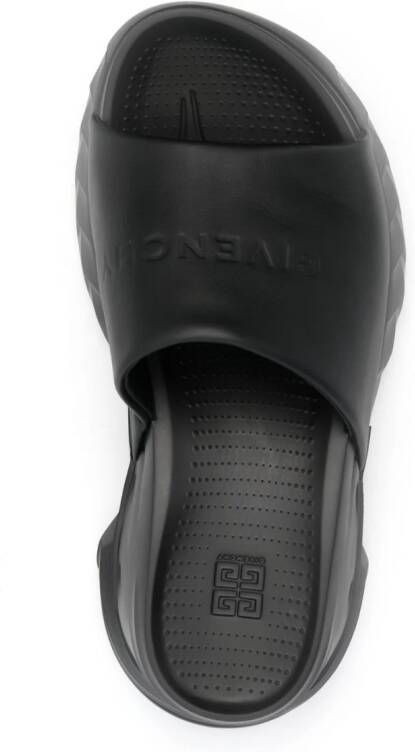 Givenchy logo-debossed leather slides Black