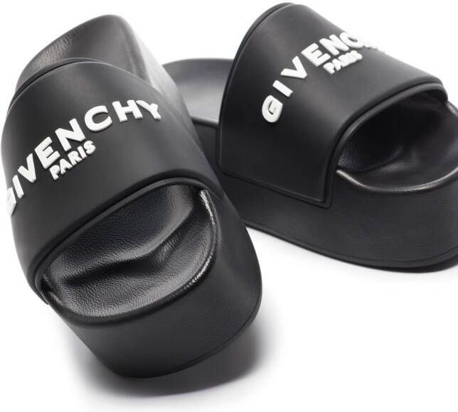 Givenchy logo-embellished flatform slides Black