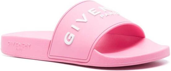 Givenchy logo-embossed sliders Pink