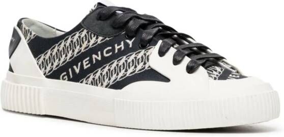 Givenchy logo-embroidered leather sneakers Blue