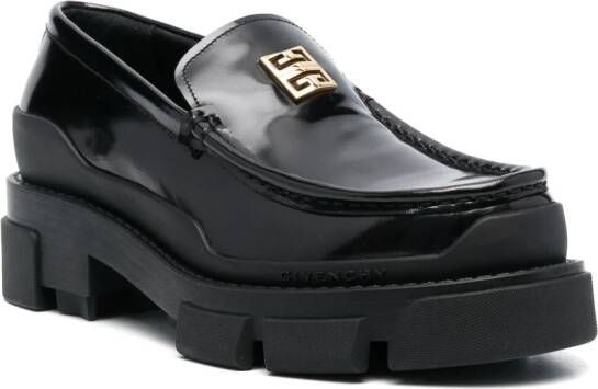 Givenchy logo-plaque leather loafers Black