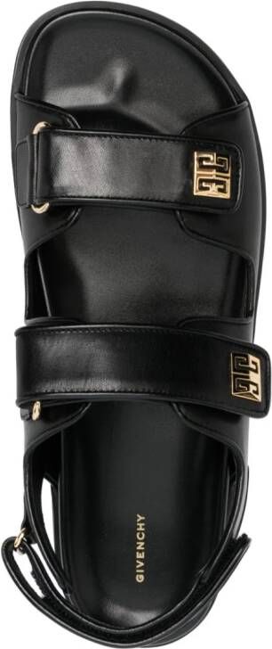 Givenchy logo-plaque slingback leather sandals Black